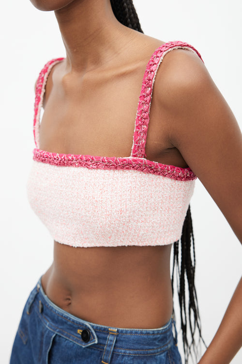 Chanel Cruise 2021 Pink Tweed Crop Top