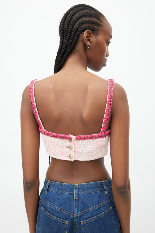 Chanel Cruise 2021 Pink Tweed Crop Top