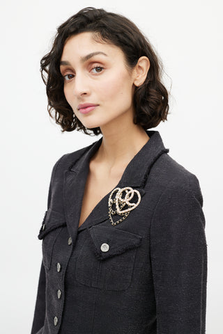 Chanel Cruise 2009 Gold 
Multi CC Chain Heart Brooch