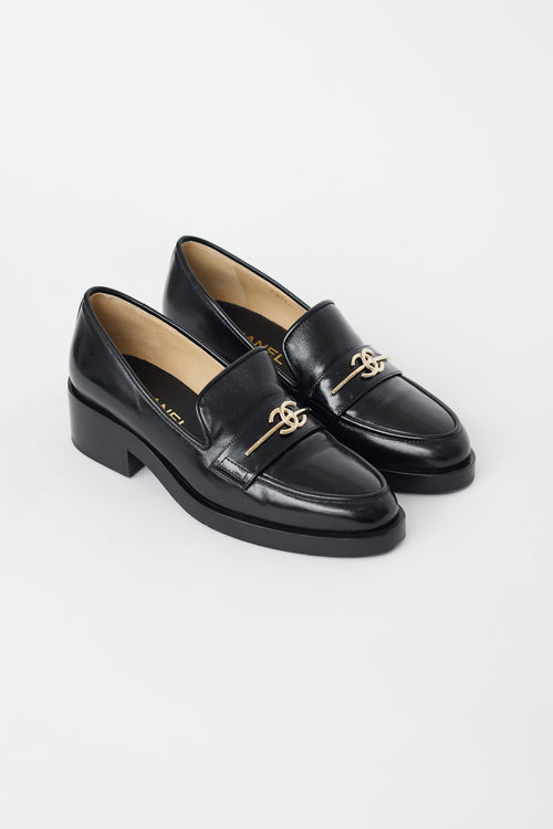 Chanel Cruise 2023 Black Patent CC Loafer