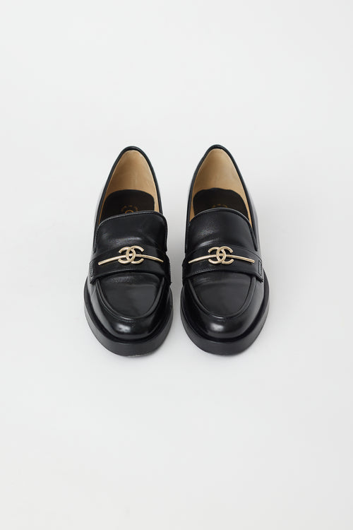 Chanel Cruise 2023 Black Patent CC Loafer