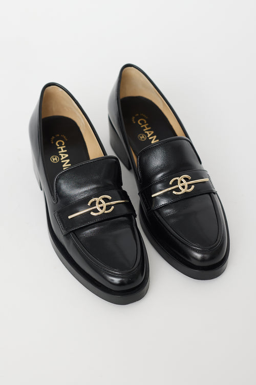 Chanel Cruise 2023 Black Patent CC Loafer