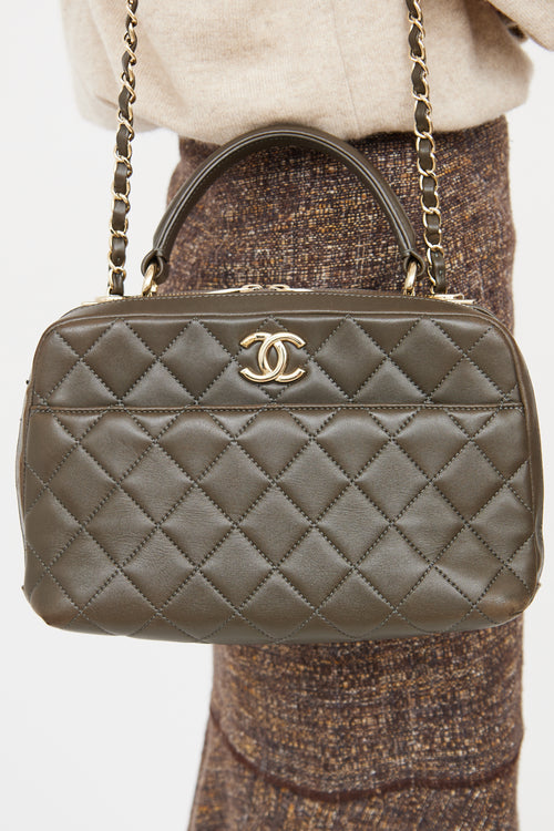 Chanel Dark Khaki Trendy CC Bowling Bag