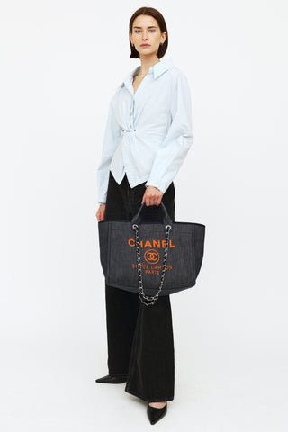 Chanel Denim 
Orange Deauville Tote Bag