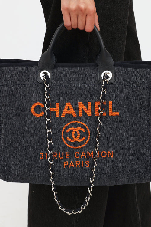 Chanel Denim 
Orange Deauville Tote Bag