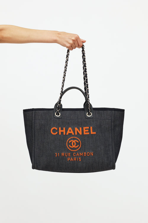 Chanel Denim 
Orange Deauville Tote Bag