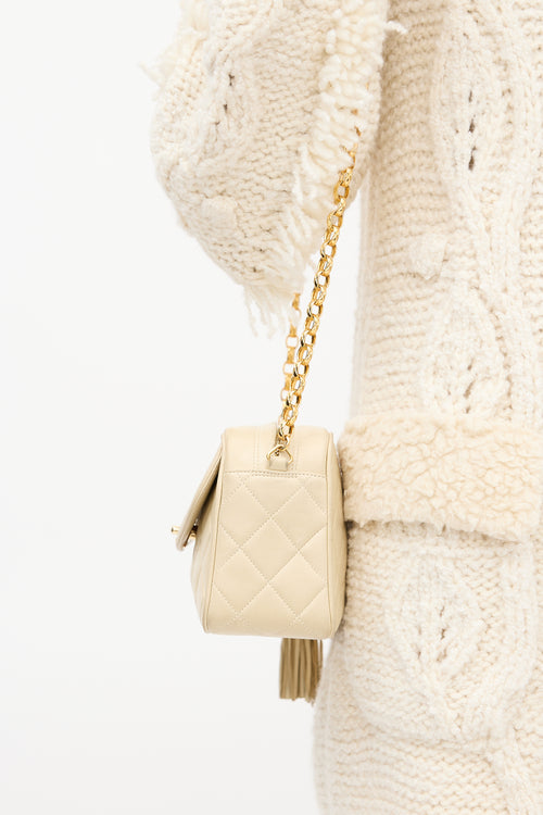 Chanel Early 1990s Beige Leather Bijoux Tassel Bag