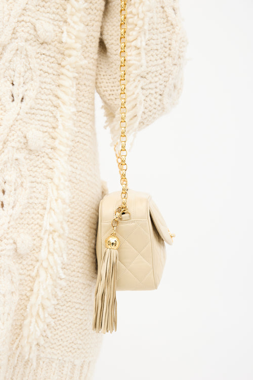 Chanel Early 1990s Beige Leather Bijoux Tassel Bag