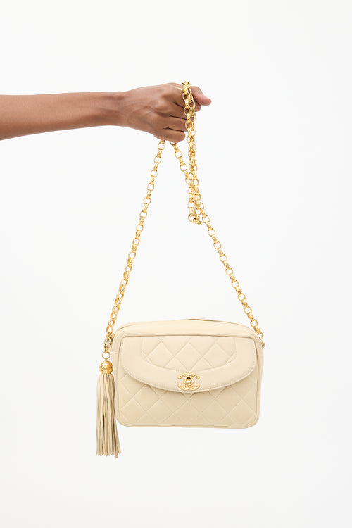 Chanel Early 1990s Beige Leather Bijoux Tassel Bag