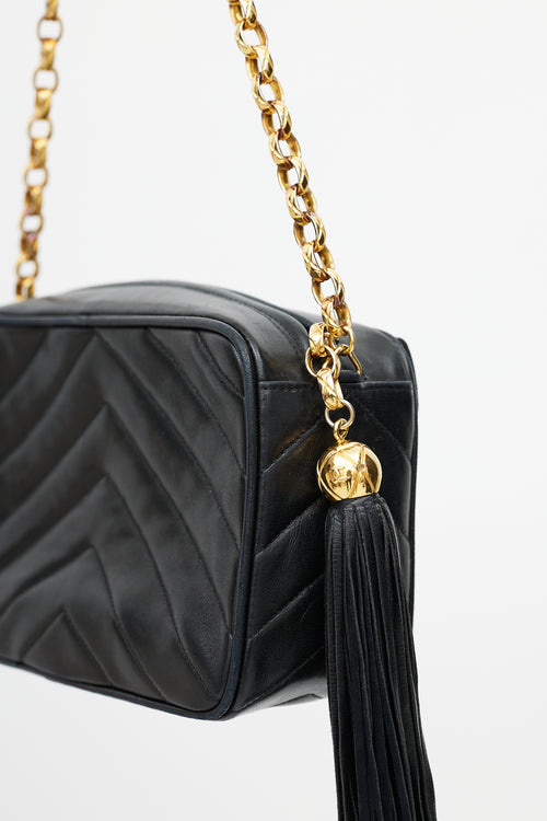 Chanel Early 1990s Black V Stitch Bijou Crossbody Bag