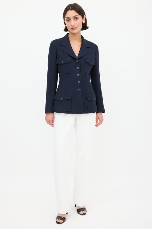 Chanel F/W 1997 Navy Wool Blazer