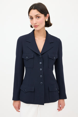 Chanel F/W 1997 Navy Wool Blazer