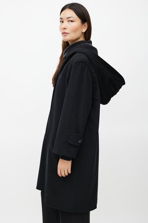 Chanel FW 1999 Black Wool Hooded Coat