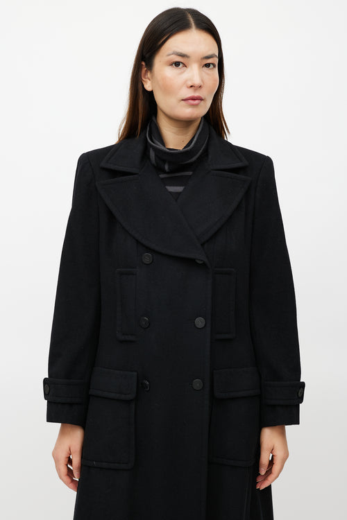 Chanel FW 2001 Black Cashmere Trench Coat