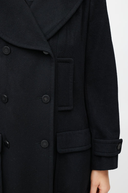 Chanel FW 2001 Black Cashmere Trench Coat