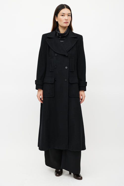 Chanel FW 2001 Black Cashmere Trench Coat