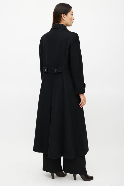 Chanel FW 2001 Black Cashmere Trench Coat