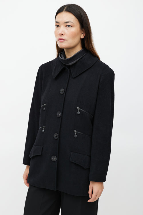 Chanel FW 2001 Black Cashmere Trench Coat