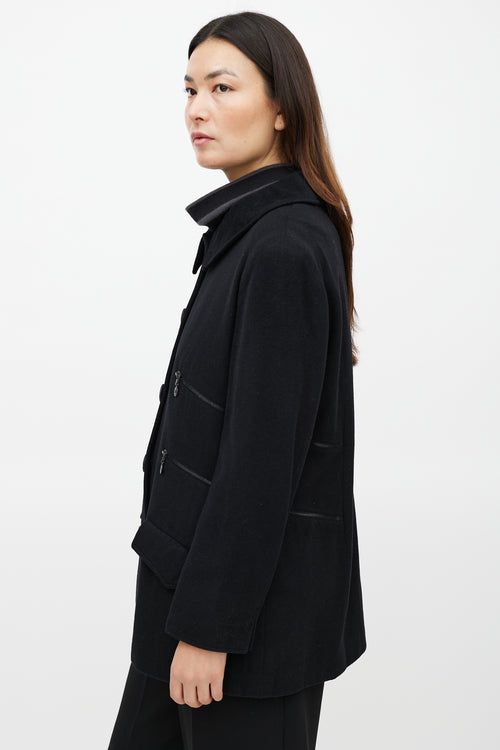 Chanel FW 2001 Black Cashmere Trench Coat