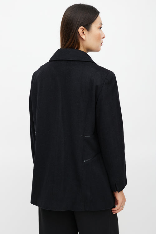 Chanel FW 2001 Black Cashmere Trench Coat