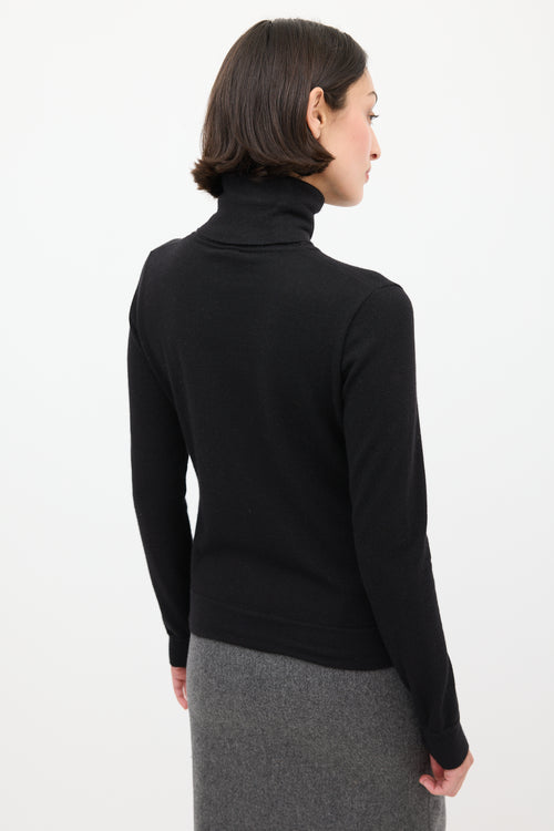 Chanel F/W 2004 Black 
Beige Cashmere Turtleneck