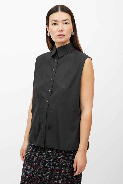 Chanel FW 2005 Black Sleeveless Shirt