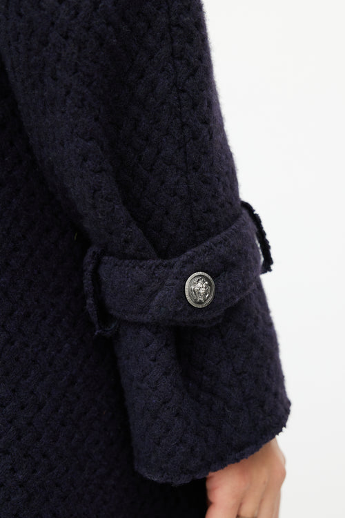 Chanel FW 2008 Navy Cashmere Woven Coat