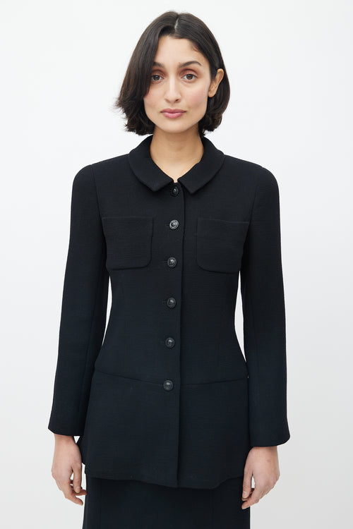 Chanel Fall 1997 Black Wool Peplum Suit