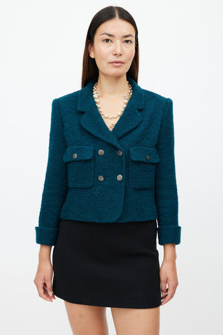 Chanel Fall 1997 Dark Green Tweed Blazer