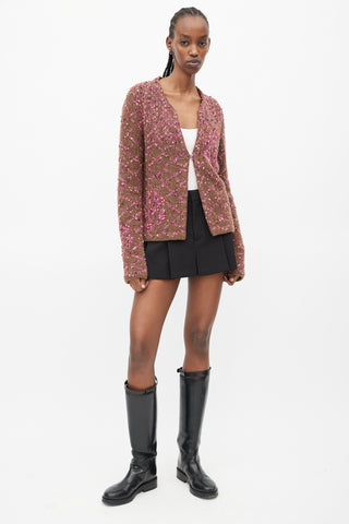 Chanel Fall 2001 Brown 
Pink Cardigan