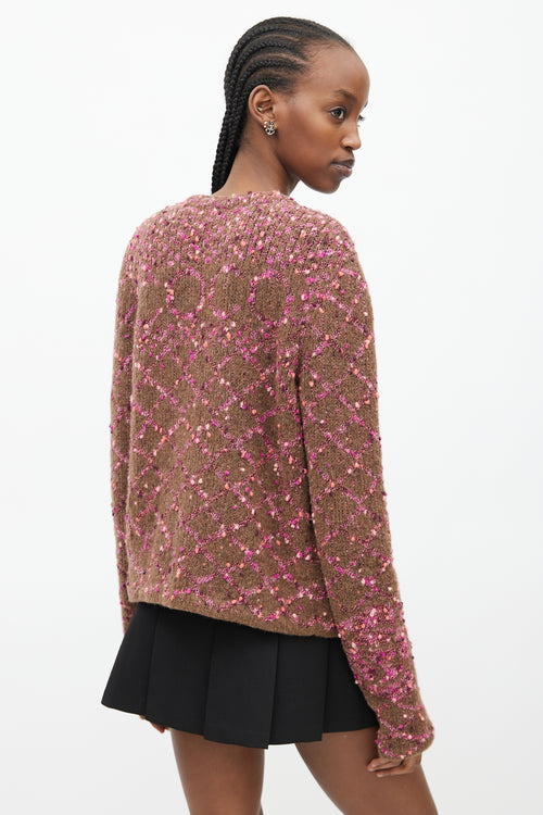 Chanel Fall 2001 Brown 
Pink Cardigan