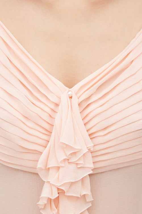 Chanel Fall 2003 Pink Ruffle Halter Top