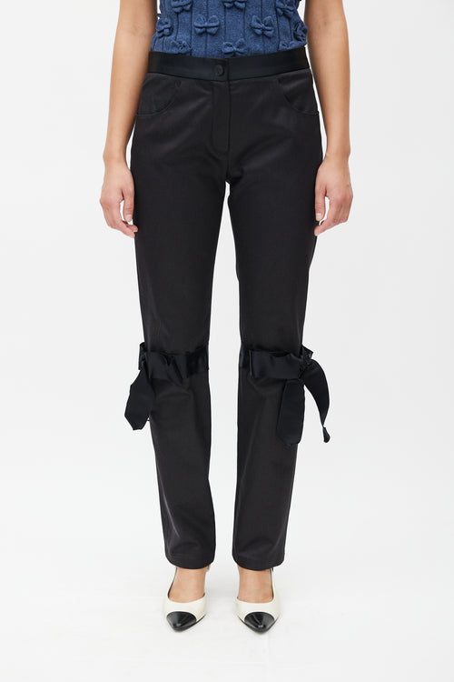 Chanel Fall 2005 Black Silk Bow Trouser