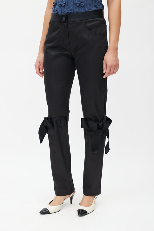 Chanel Fall 2005 Black Silk Bow Trouser