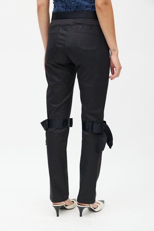 Chanel Fall 2005 Black Silk Bow Trouser