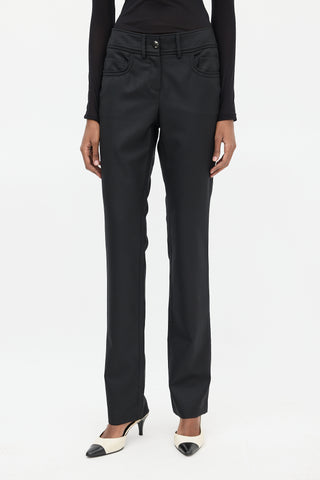 Chanel Fall 2007 Black Wool Straight Leg Trouser