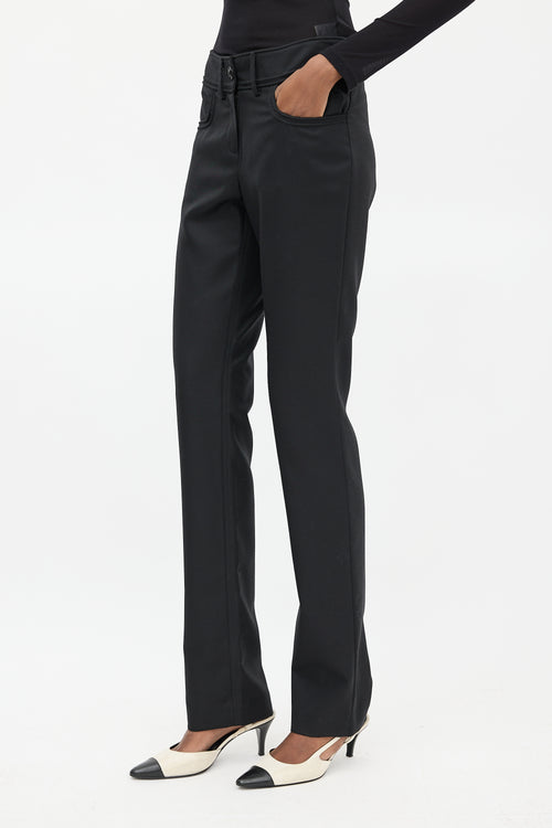 Chanel Fall 2007 Black Wool Straight Leg Trouser