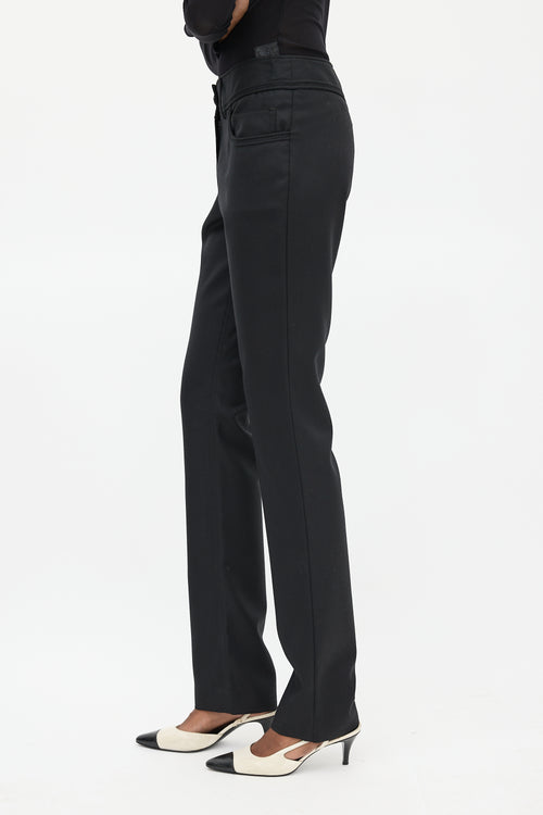 Chanel Fall 2007 Black Wool Straight Leg Trouser