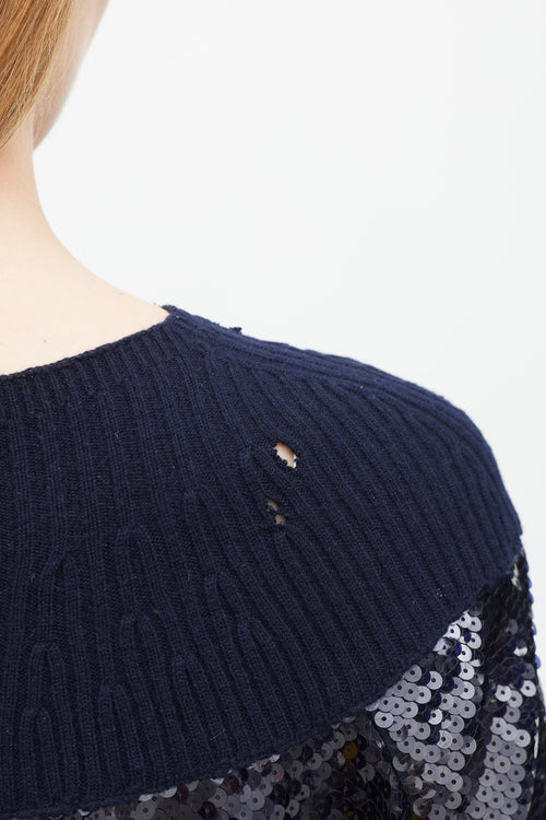 Chanel Fall 2008 Navy Cashmere 
Sequin Top