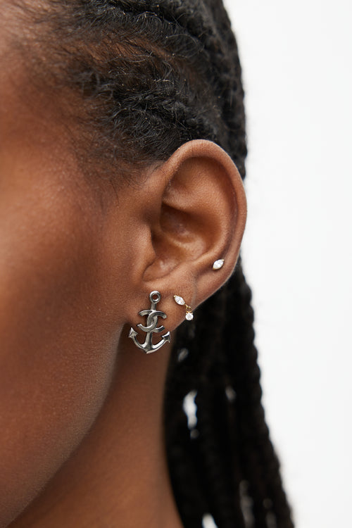 Chanel Fall 2018 Silver Anchor CC Earring