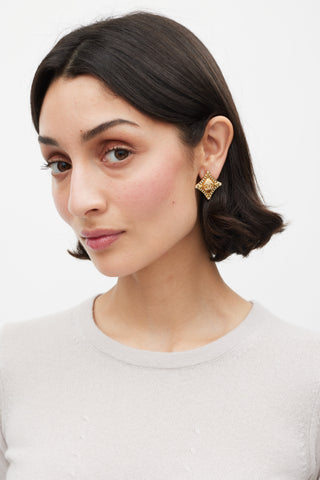 Chanel Fall 2023 Gold 
Crystal CC Earring