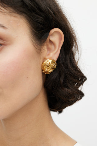 Chanel Fall 1994 Gold Multi CC Clip On Earring