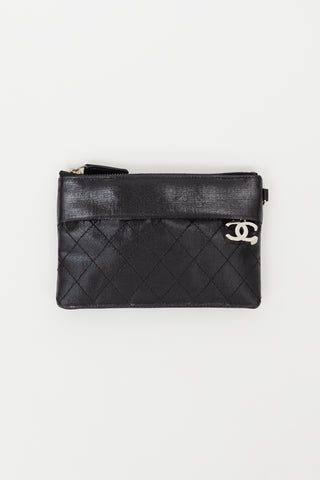 Chanel Fall 2007 Black Satin Zip Pouch