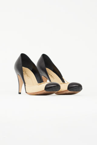 Chanel Fall 2007 Black 
Beige Bow Ballet Heel