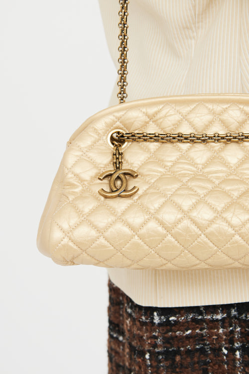 Chanel Gold Just Mademoiselle Bowler Bag