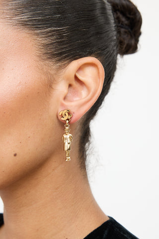 Chanel Mademoiselle Gold Drop Earrings