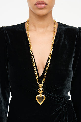 Chanel Spring 1995 Heart Loupe Necklace