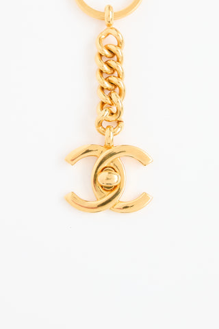 Chanel Gold Turnlock Keychain