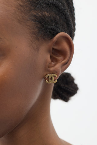 Chanel Gold CC Stud Earrings