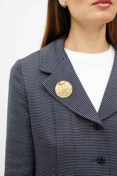 Chanel Gold Coat Of Arms Brooch